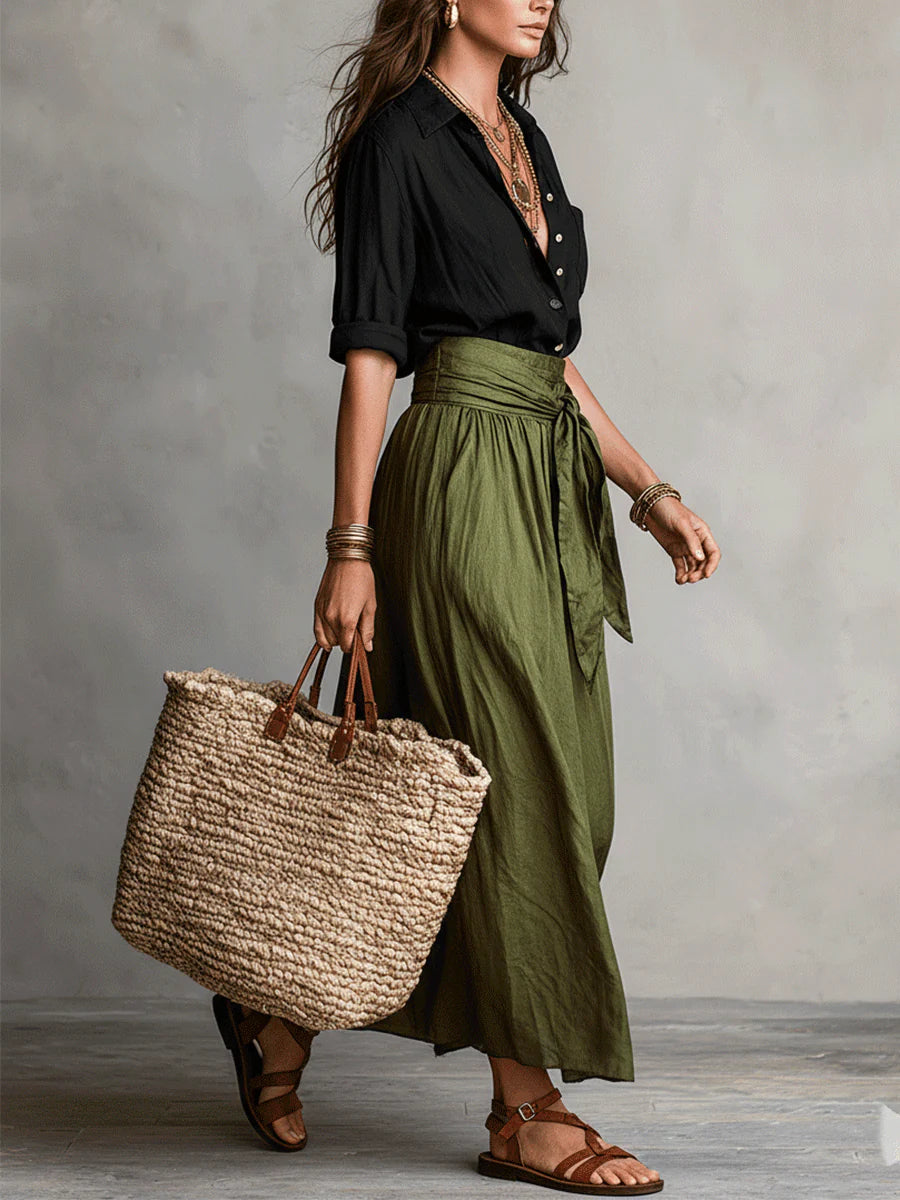 The Adele Shirt & Skirt Set — detail