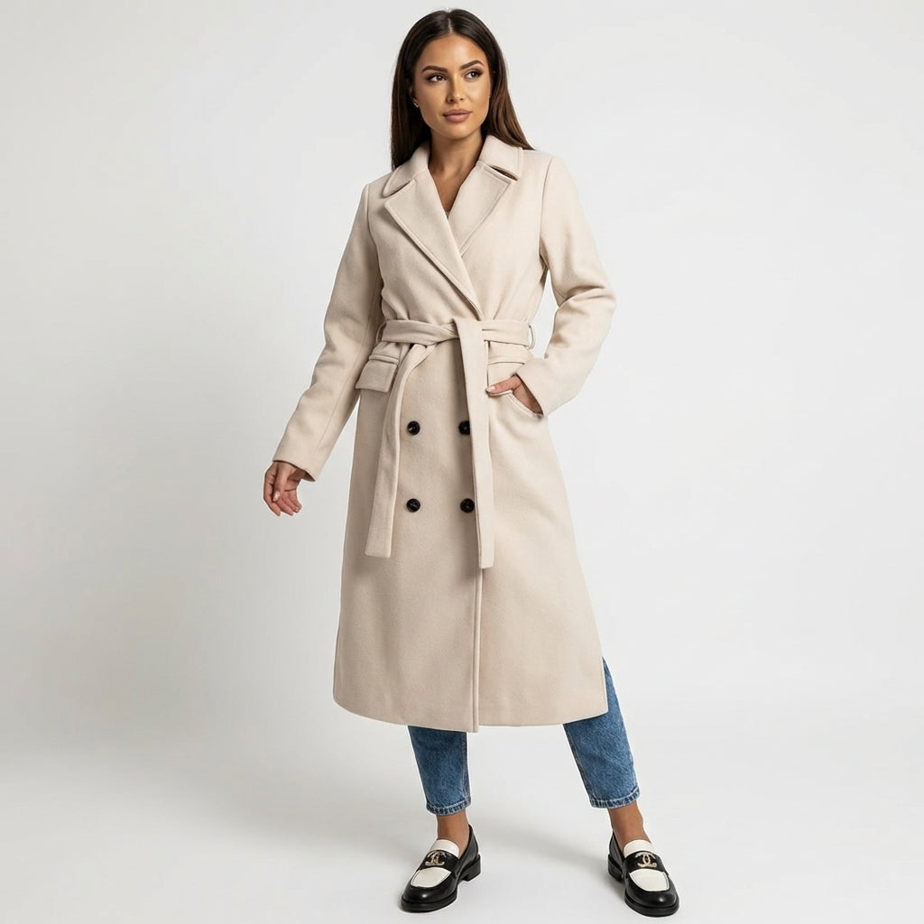 The Charlotte Belted Overcoat — front view