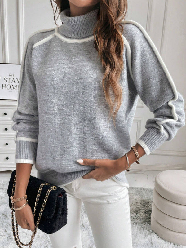The Margot Ribbed Turtleneck Top — front